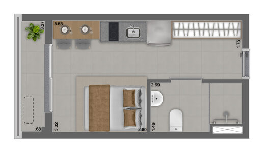 Planta 02 - Studio - 25m�