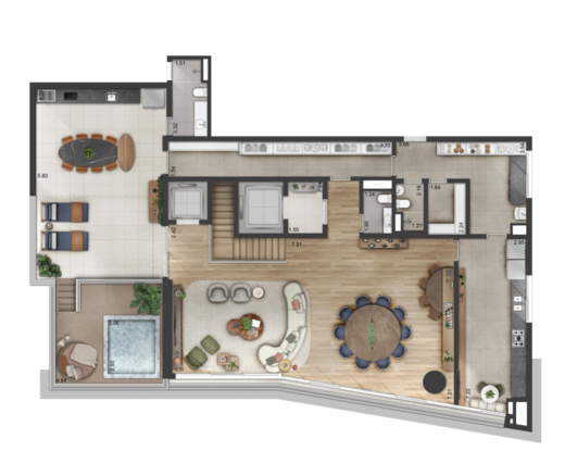 Planta 10 - 5 dorm 540m - duplex - superior