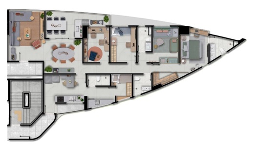 Planta 01 - 4 dorm 135m²