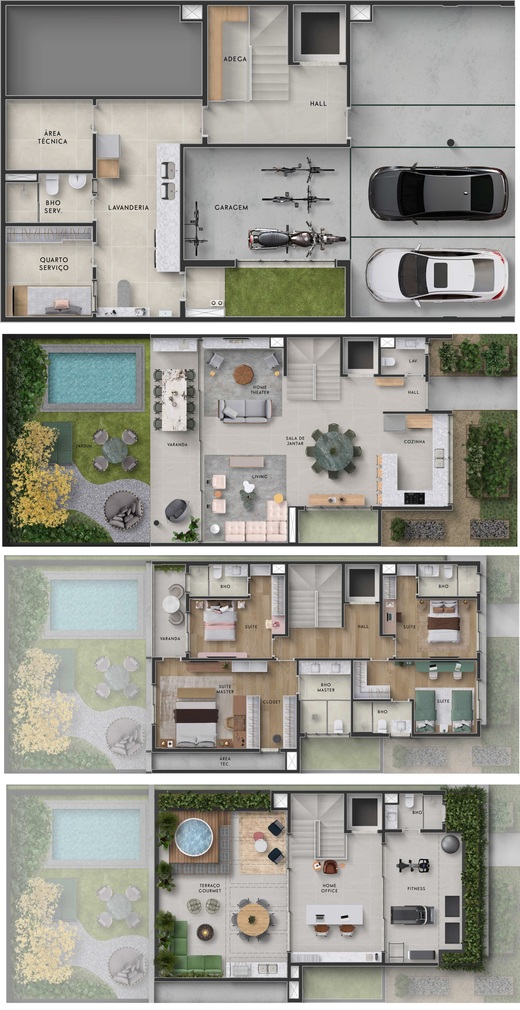 Planta 01 - 4 dorm 572,34m�