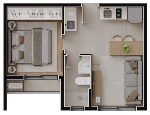 Planta 03 - 1 dorm 30,77m�