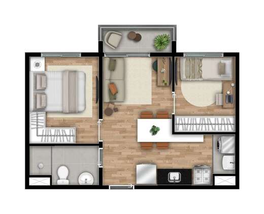 Planta 06 - 2 dorm 37m�