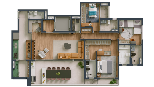 Planta 04 - 3 dorm 166m� - op��o 1