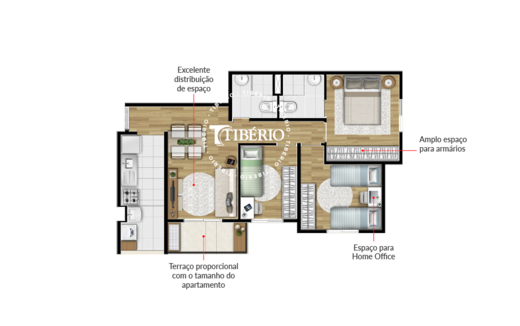 Planta 02 - 3 dorm 59m