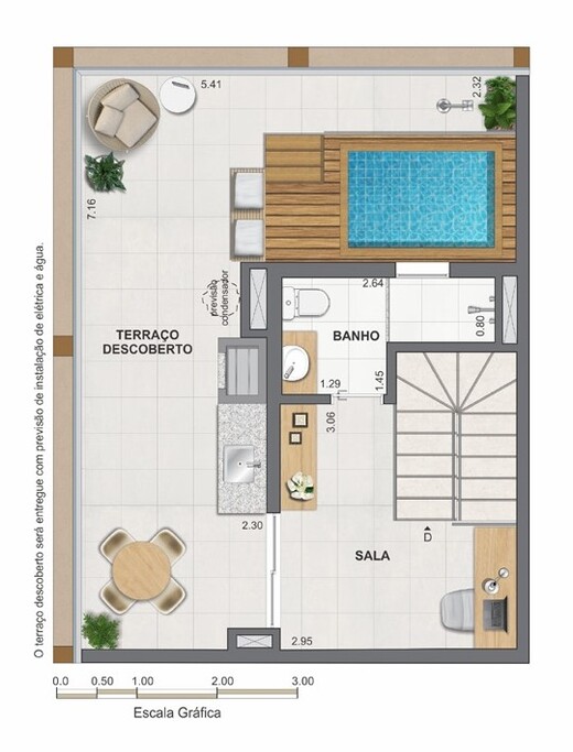 Planta 20 - 1 dorm 82,58m² - cobertura duplex - superior