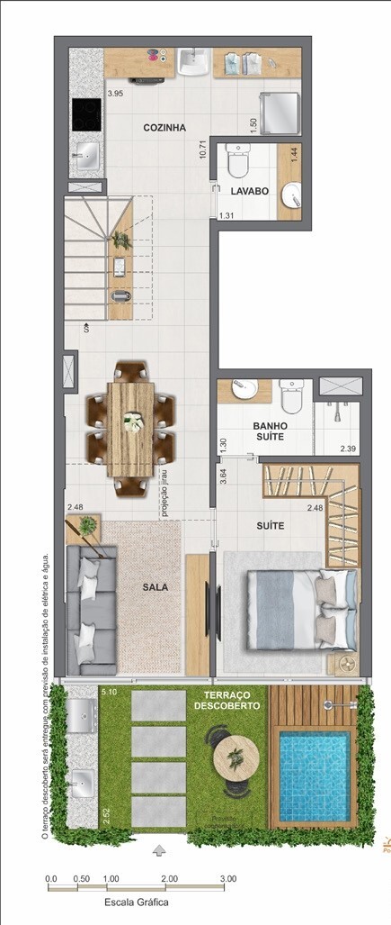 Planta 25 - 2 dorm 104,21m² - garden - inferior