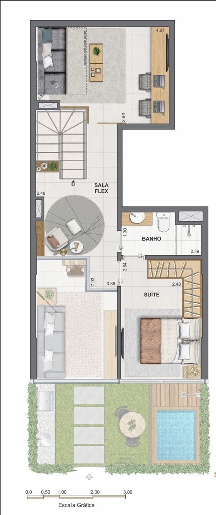 Planta 26 - 2 dorm 104,21m² - garden - superior