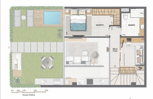 Planta 27 - 2 dorm 119,92m² - garden - inferior