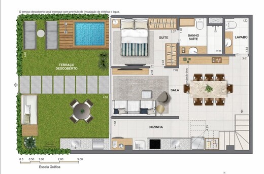 Planta 28 - 2 dorm 119,92m² - garden - superior
