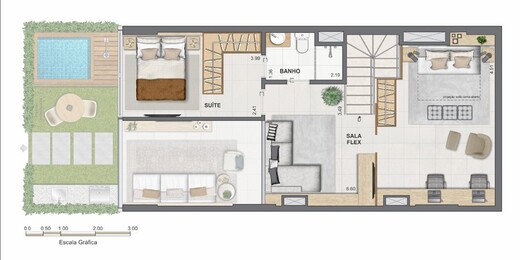 Planta 30 - 2 dorm 128,20m² - garden - superior