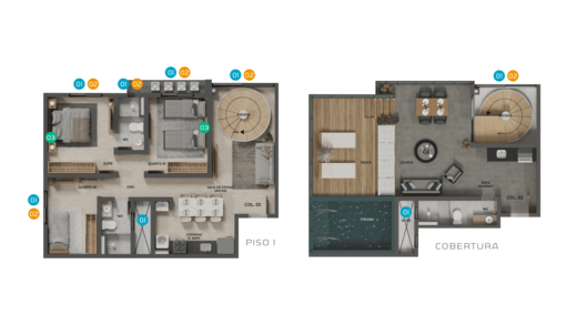 Planta 10 - 3 dorm 144,57m² - duplex