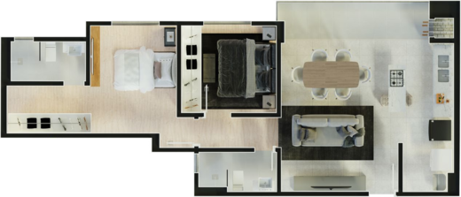 Planta 02 - 2 dorm 71,50m