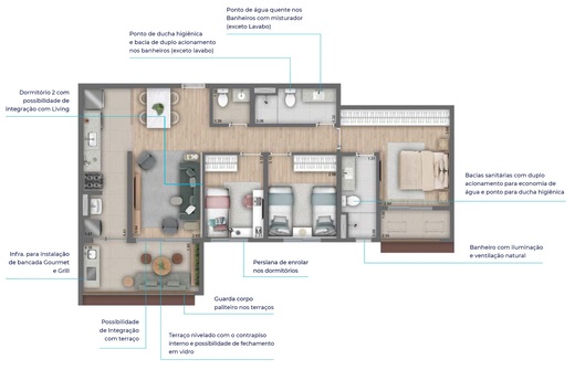 Planta 01 - 3 dorm 94m²