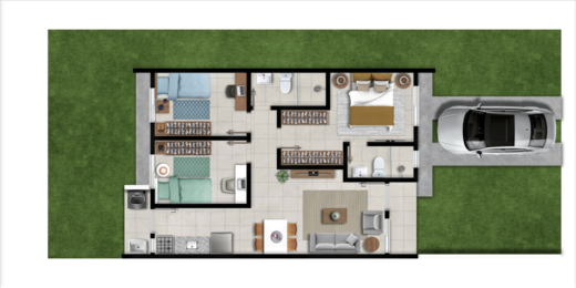 Planta 03 - 3 dorm 65,72m�