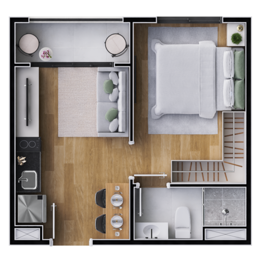 Planta 02 - 1 dorm 24,90m� - final 8 e 11