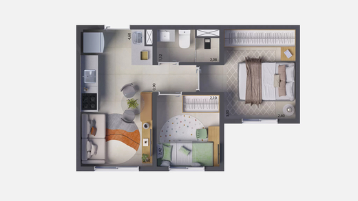 Planta 01 - 2 dorm 32m�