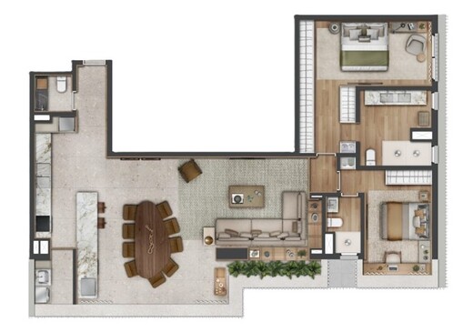 Planta 10 - 2 dorm 132m² - opção