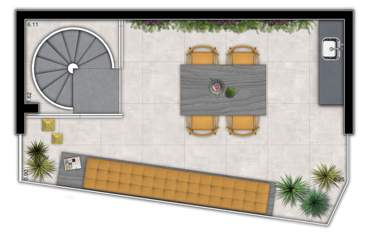 Planta 12 - 1 dorm 61m� - cobertura inferior