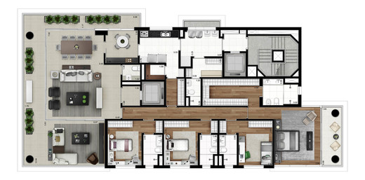 Planta 01 - 4 dorm 294m�