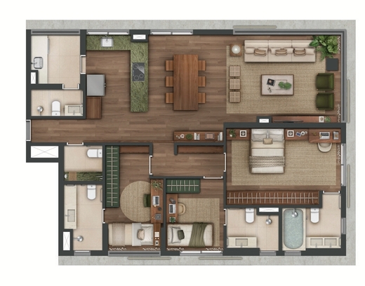121m� com 3 dorms - Planta 05 - op��o