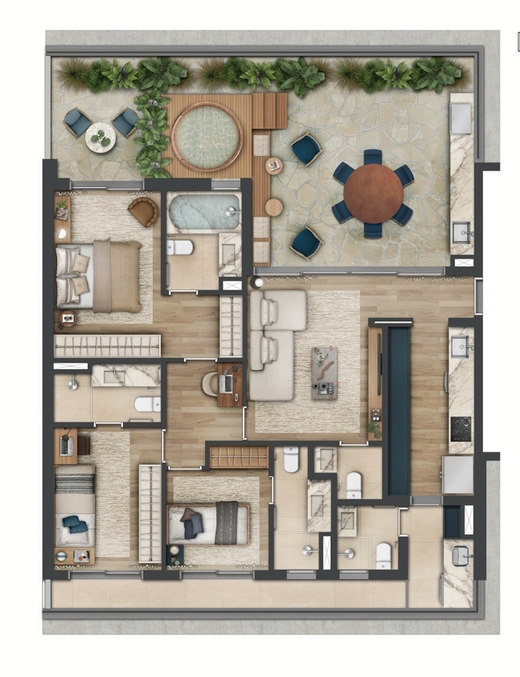 141m� com 3 dorm - Garden - Planta 06