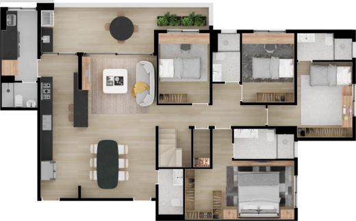 Planta 07 - 4 dorm 300m - duplex - inferior