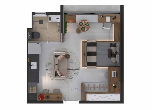 Planta 01 - 1 dorm 27,67m� - studio
