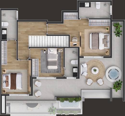Planta 11 - 3 dorm 142m - cobertura duplex - superior
