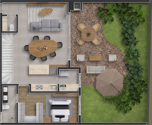 Planta 12 - 3 dorm 197m - garden - inferior
