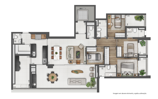 Planta 01 - 4 dorm 171m�