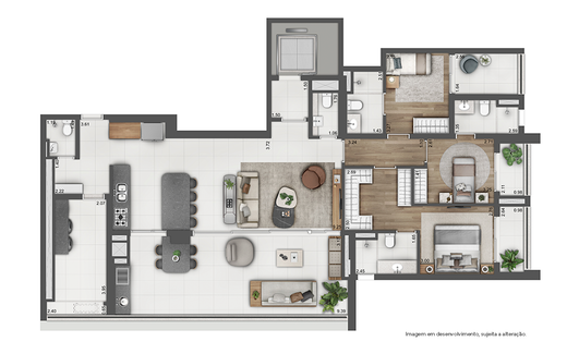 Planta 02 - 3 dorm 171m� - op��o 1