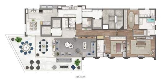 Planta 02 - 2 dorm 293,40m� - op��o 1