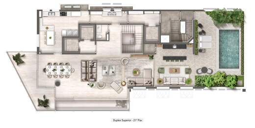 Planta 06 - 4 dorm 559,36m� - cobertura duplex - superior
