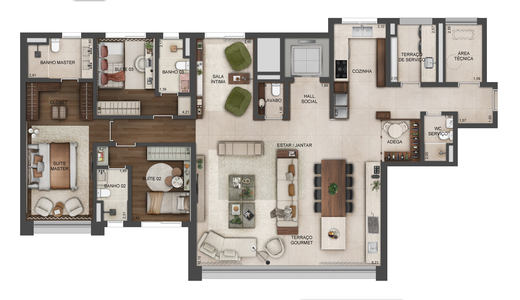 Planta 08 - 3 dorm 180m�