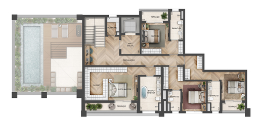 Planta 14 - 4 dorm 329m� - duplex - superior