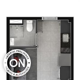 Planta 01 - 1 dorm 15m² - studio