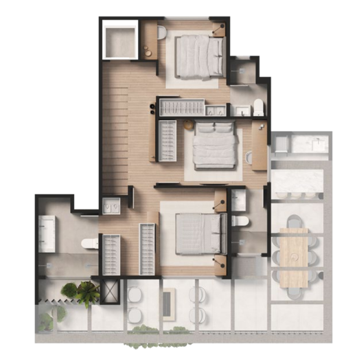 Planta 07 - 3 dorm 189,15m² - duplex - superior