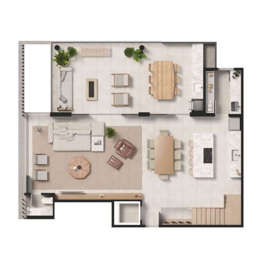 Planta 08 - 3 dorm 225,41m² - duplex - inferior