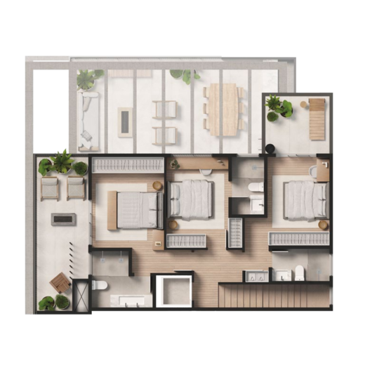 Planta 09 - 3 dorm 225,41m² - duplex - superior