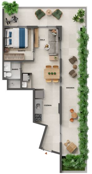 Planta 16 - 1 dorm 74,19m²