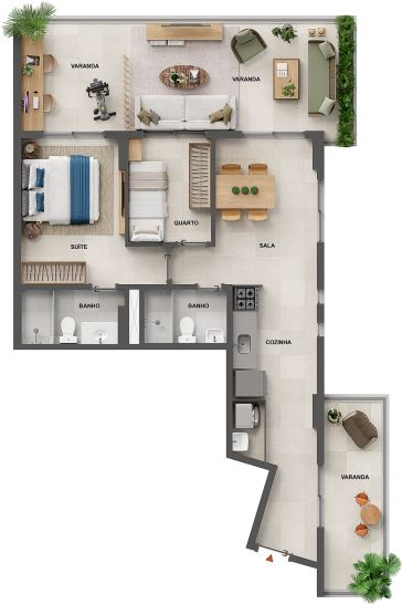 Planta 25 - 2 dorm 82,95m²