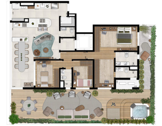 Planta 05 - 3 dorm 238,44m� - garden - op��o 2