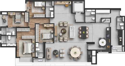 Planta 01 - 4 dorm 210m�