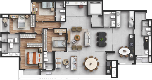 Planta 02 - 4 dorm 210m� - op��o 1