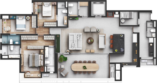 Planta 03 - 3 dorm 210m� - op��o 2