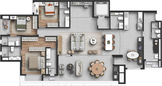 Planta 04 - 3 dorm 210m� - op��o 3