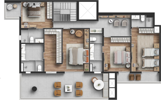Planta 07 - 4 dorm 363m� - duplex - superior