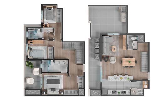 Planta 14 - 3 dorm 138,85m - duplex
