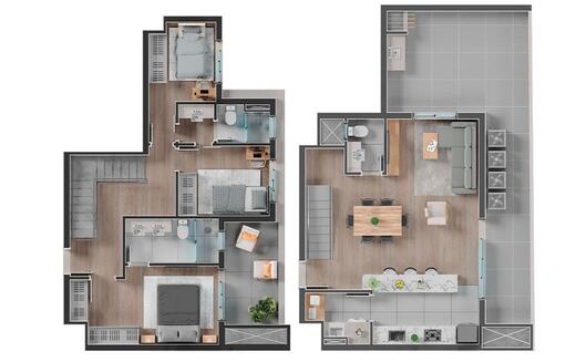 Planta 15 - 3 dorm 139,7m - duplex