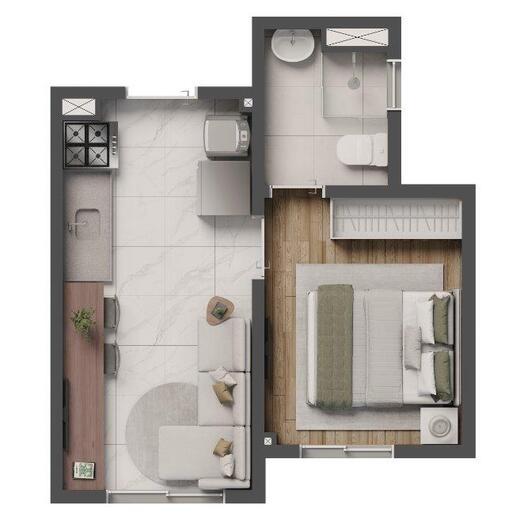 Planta 02 - 1 dorm 24,51m�